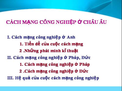 Bài 32. Cách mạng công nghiệp ở Châu Âu