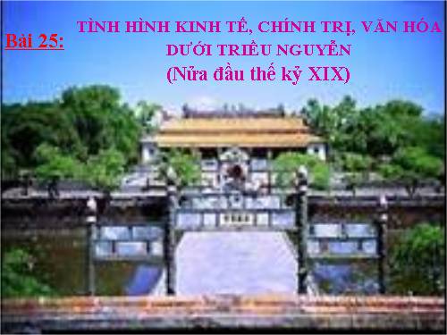 Bài 25. Tình hình chính trị kinh tế văn hóa dưới triều Nguyễn (Nửa đầu thế kỷ XIX)