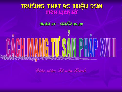 Bài 31. Cách mạng tư sản Pháp cuối thế kỷ XVIII