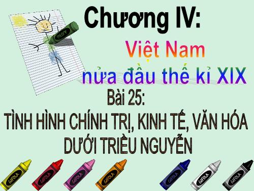 Bài 25. Tình hình chính trị kinh tế văn hóa dưới triều Nguyễn (Nửa đầu thế kỷ XIX)