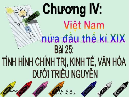 Bài 25. Tình hình chính trị kinh tế văn hóa dưới triều Nguyễn (Nửa đầu thế kỷ XIX)