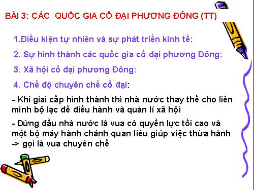 Bài 3. Các quốc gia cổ đại phương Đông