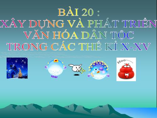 Bài 20. Xây dựng và phát triển văn hóa dân tộc trong các thế kỷ X-XV