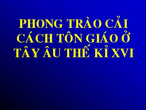 Phong trào cải cách tôn giáo Tây Âu