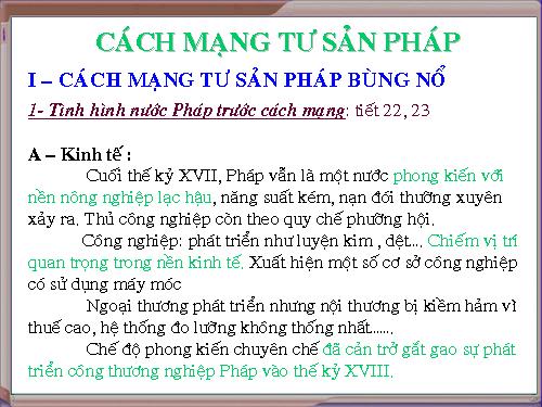 Bài 31. Cách mạng tư sản Pháp cuối thế kỷ XVIII