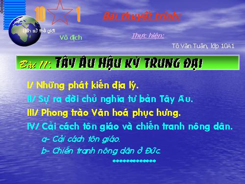 Bài 11. Tây Âu thời hậu kì trung đại