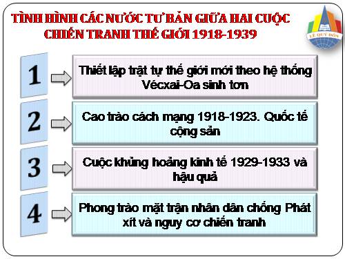 Bài 11. Tình hình các nước tư bản giữa hai cuộc chiến tranh thế giới (1918 -1939)