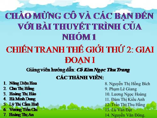 Bài 17. Chiến tranh thế giới thứ hai (1939- 1945)