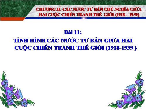 Bài 11. Tình hình các nước tư bản giữa hai cuộc chiến tranh thế giới (1918 -1939)