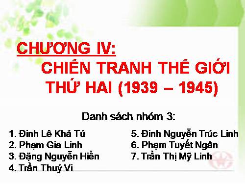 Bài 17. Chiến tranh thế giới thứ hai (1939- 1945)