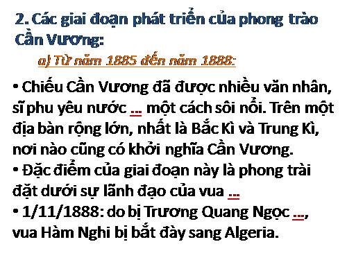 Bài 21. Phong trào yêu nước chống Pháp của nhân dân Việt Nam trong những năm cuối thế kỉ XIX