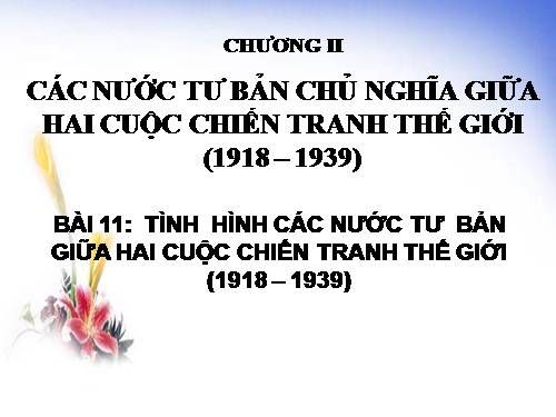 Bài 11. Tình hình các nước tư bản giữa hai cuộc chiến tranh thế giới (1918 -1939)