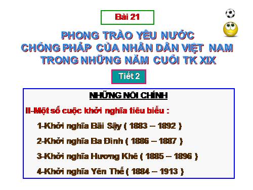 Bài 21. Phong trào yêu nước chống Pháp của nhân dân Việt Nam trong những năm cuối thế kỉ XIX