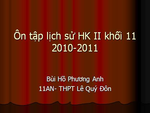 ôn tập sử 11 học kì II