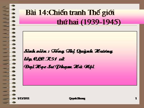 Bài 17. Chiến tranh thế giới thứ hai (1939- 1945)