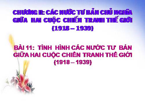 Bài 11. Tình hình các nước tư bản giữa hai cuộc chiến tranh thế giới (1918 -1939)