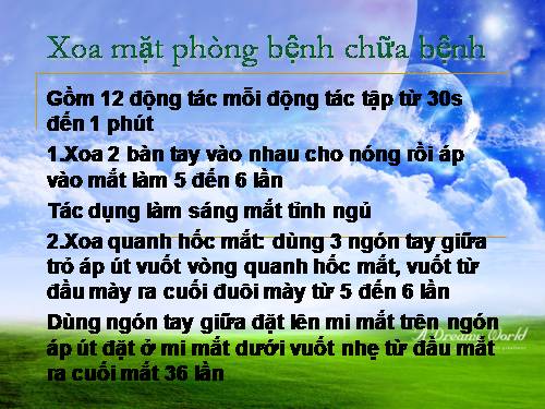 bài: xoa mặt phòng bệnh chữa bệnh