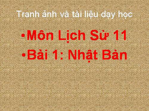 Bài 1. Nhật Bản