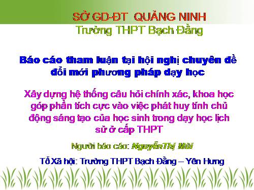 đổi mới PPDH Lịch sử