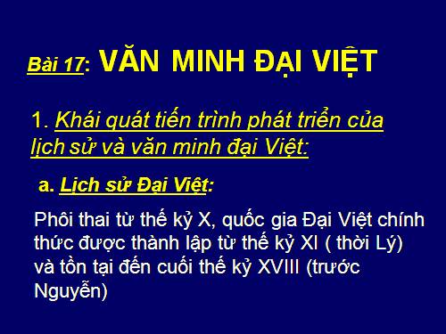 văn minh đại Việt