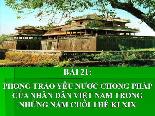 Bài 21. Phong trào yêu nước chống Pháp của nhân dân Việt Nam trong những năm cuối thế kỉ XIX