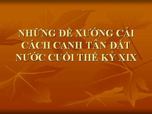 những đề xướng cải cách canh tân đất nước.