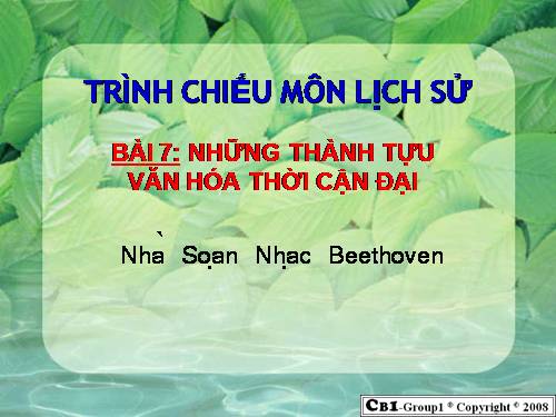 Bài 7. Những thành tựu văn hoá thời cận đại