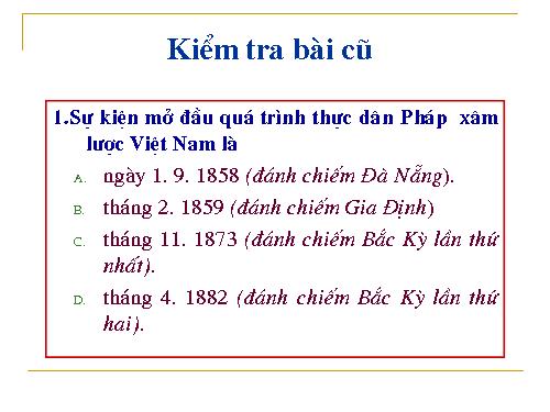 Bài 21. Phong trào yêu nước chống Pháp của nhân dân Việt Nam trong những năm cuối thế kỉ XIX