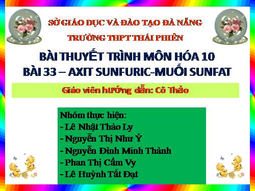 Bài 33. Axit sunfuric - Muối sunfat