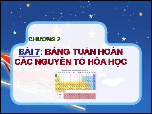 Bài 7. Bảng tuần hoàn các nguyên tố hoá học