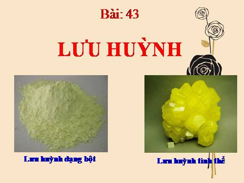 Bài 30. Lưu huỳnh