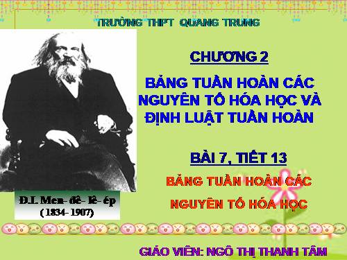 Bài 7. Bảng tuần hoàn các nguyên tố hoá học