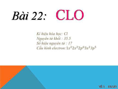 Bài 22. Clo