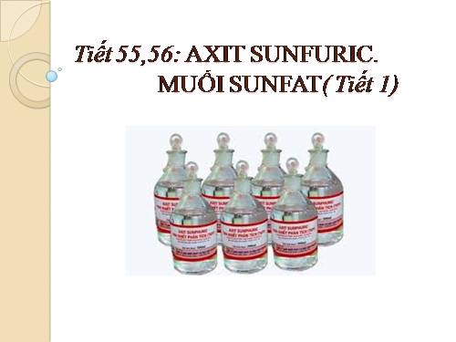 Bài 33. Axit sunfuric - Muối sunfat