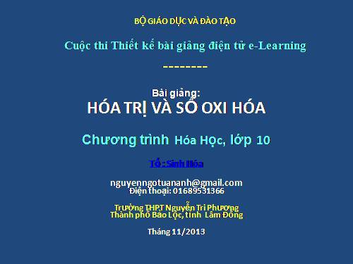 Bài 15. Hoá trị và số oxi hoá