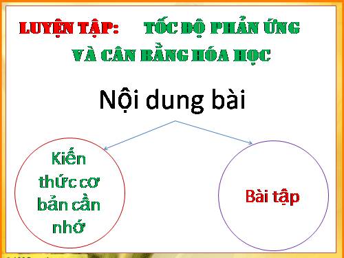 Bài 39. Luyện tập: Tốc độ phản ứng và cân bằng hoá học