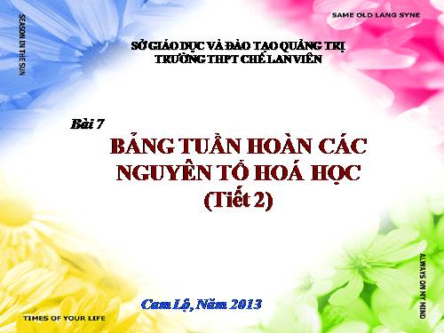 Bài 7. Bảng tuần hoàn các nguyên tố hoá học