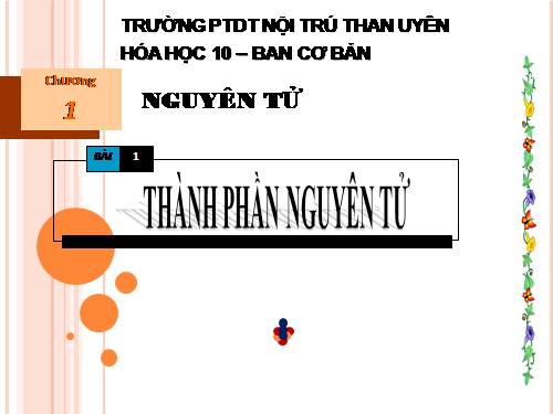 Bài 1. Thành phần nguyên tử