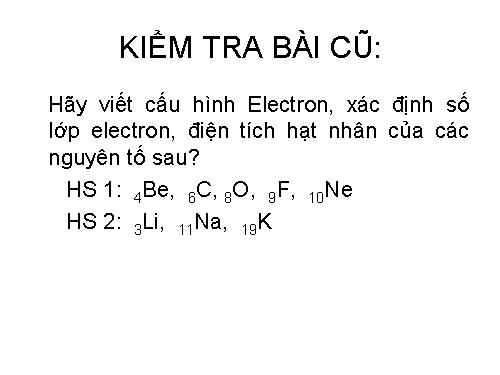 Bài 7. Bảng tuần hoàn các nguyên tố hoá học