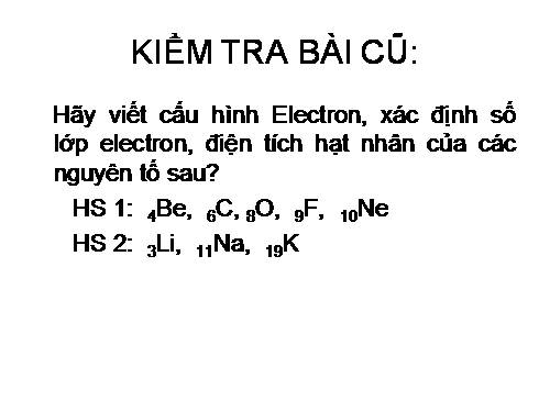 Bài 7. Bảng tuần hoàn các nguyên tố hoá học