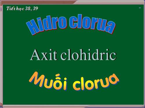 Bài 23. Hiđro clorua - Axit clohiđric và muối clorua