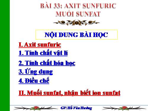 Bài 33. Axit sunfuric - Muối sunfat