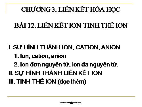 Bài 12. Liên kết ion - Tinh thể ion