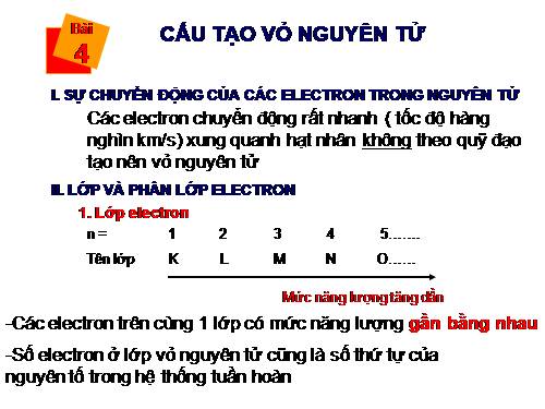 Bài 4. Cấu tạo vỏ nguyên tử