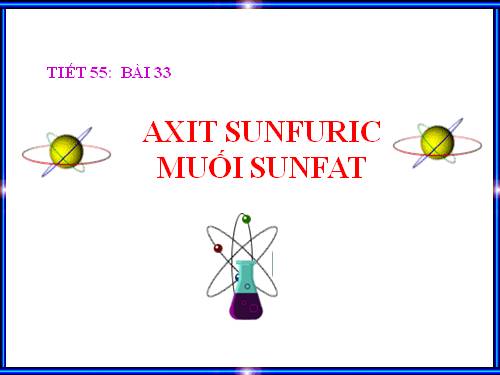 Bài 33. Axit sunfuric - Muối sunfat