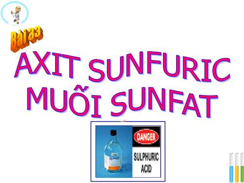 Bài 33. Axit sunfuric - Muối sunfat