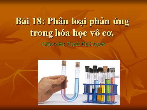 Bài 18. Phân loại phản ứng trong hoá học vô cơ