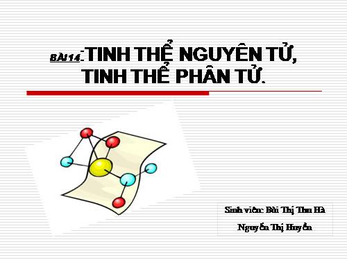 Bài 14. Tinh thể nguyên tử và tinh thể phân tử