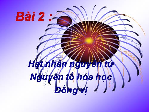 Bài 2. Hạt nhân nguyên tử - Nguyên tố hoá học - Đồng vị