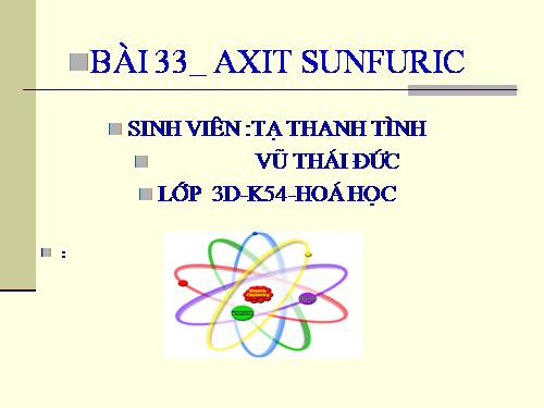 Bài 33. Axit sunfuric - Muối sunfat